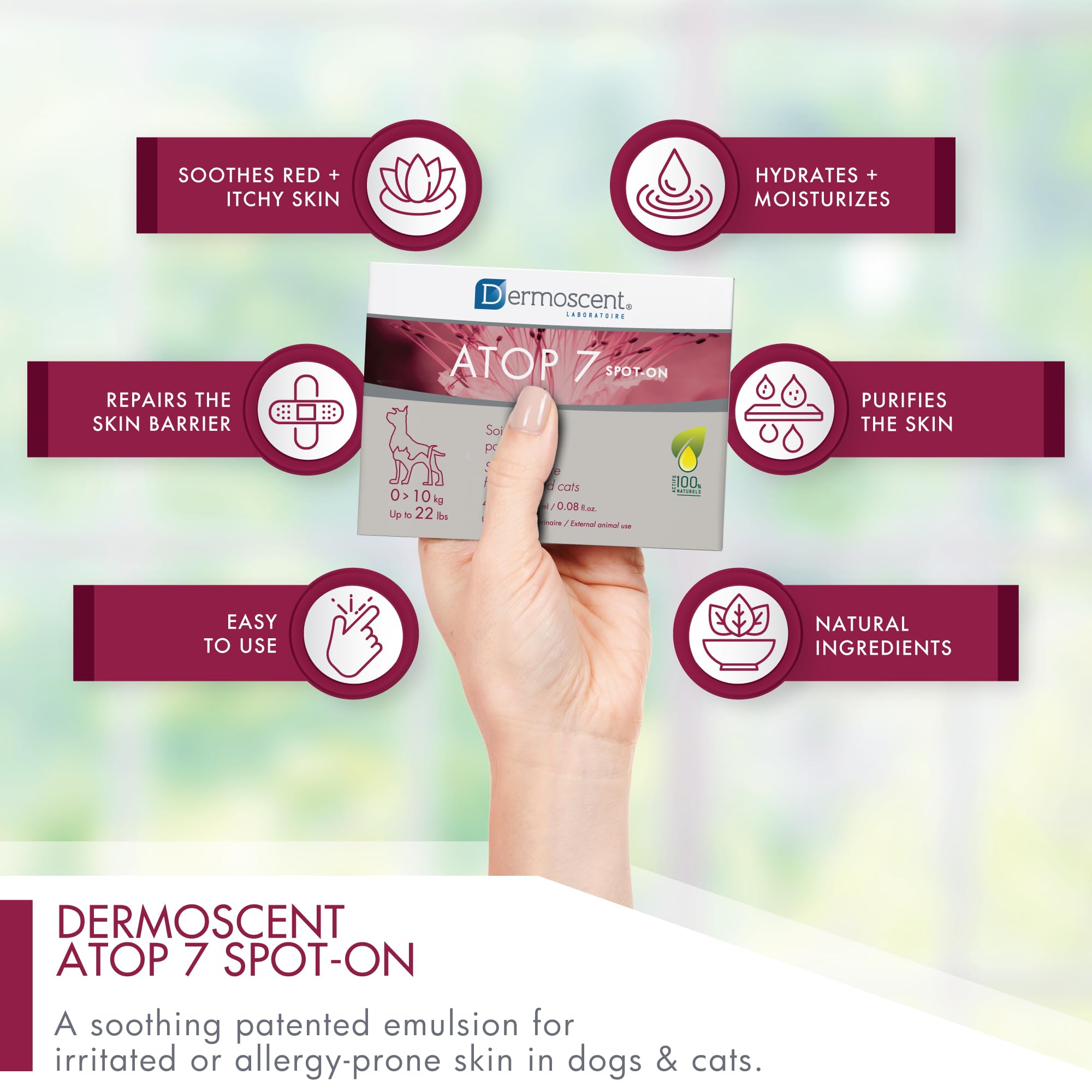 DERMOSCENT ATOP7 Spot ON Perros Gatos 0-10KG, Plástico, No Aplica