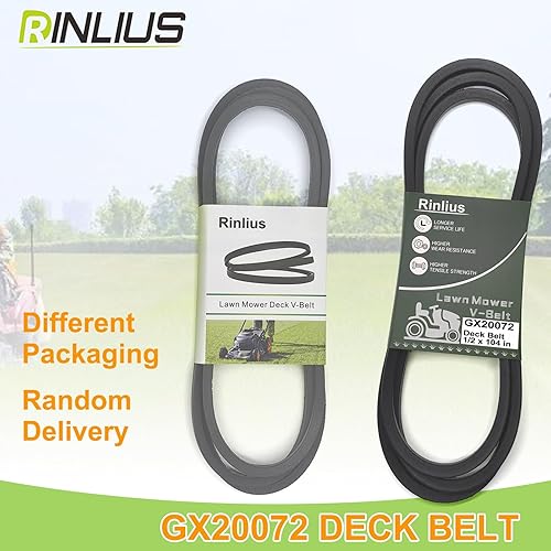 Miniatura 6 de Rinlius GX20072 - Cinturón de cubierta de cortacésped (12" x 104") para John Deere LA105 LA115 L110 D110 L100 L130 L1742 D100 D120 D130 con cubierta