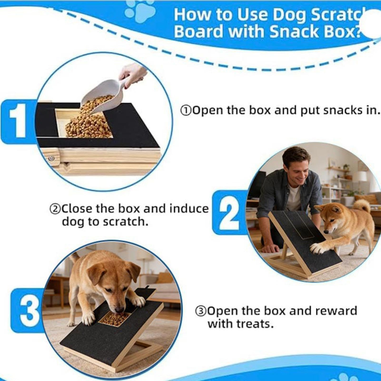 Kratzbrett für den Hund Verstellbarer Slow Feeder mit Saugnapf | Kratzbrett für große Hundenägel für Welpen kleine mittelgroße große Hunde Trainings-Teppichschutz für Innenräume