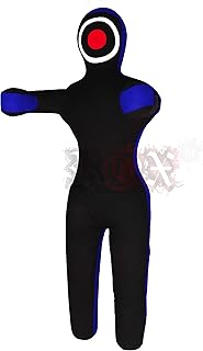 ROX Fit Grappling Dummy (MMA) BJJ Dummy Grappling Dummy – Manos Delantero – (sin Relleno), Color Negro/Azul, tamaño 5 Foot (150 cm) ungefüllt