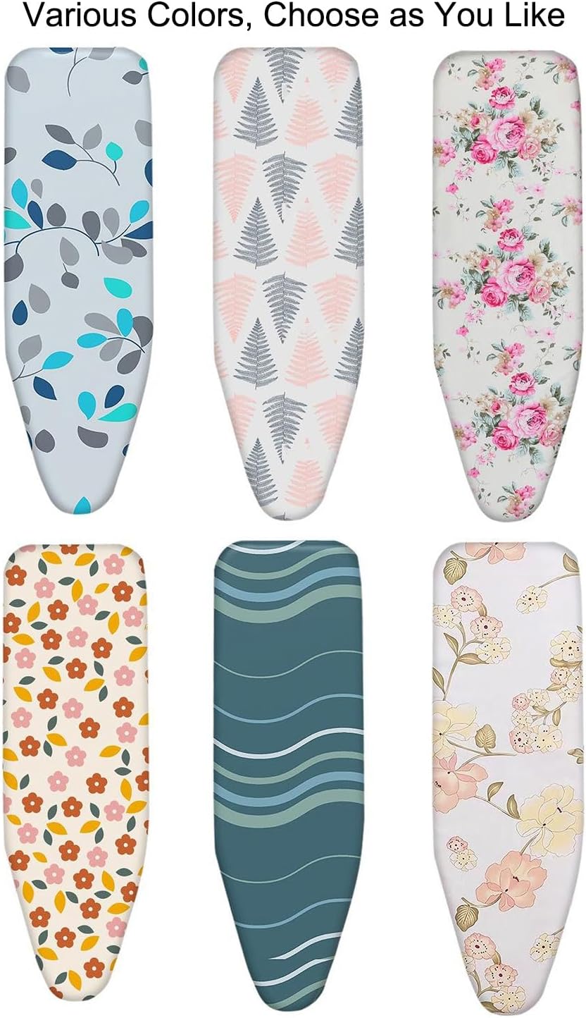 Ironing Board Cover and Pad, Drawstring Tightening & Lock, Iron Board Cover with Padding with Elasticized Edges(White,51x19 in(130x48 cm))