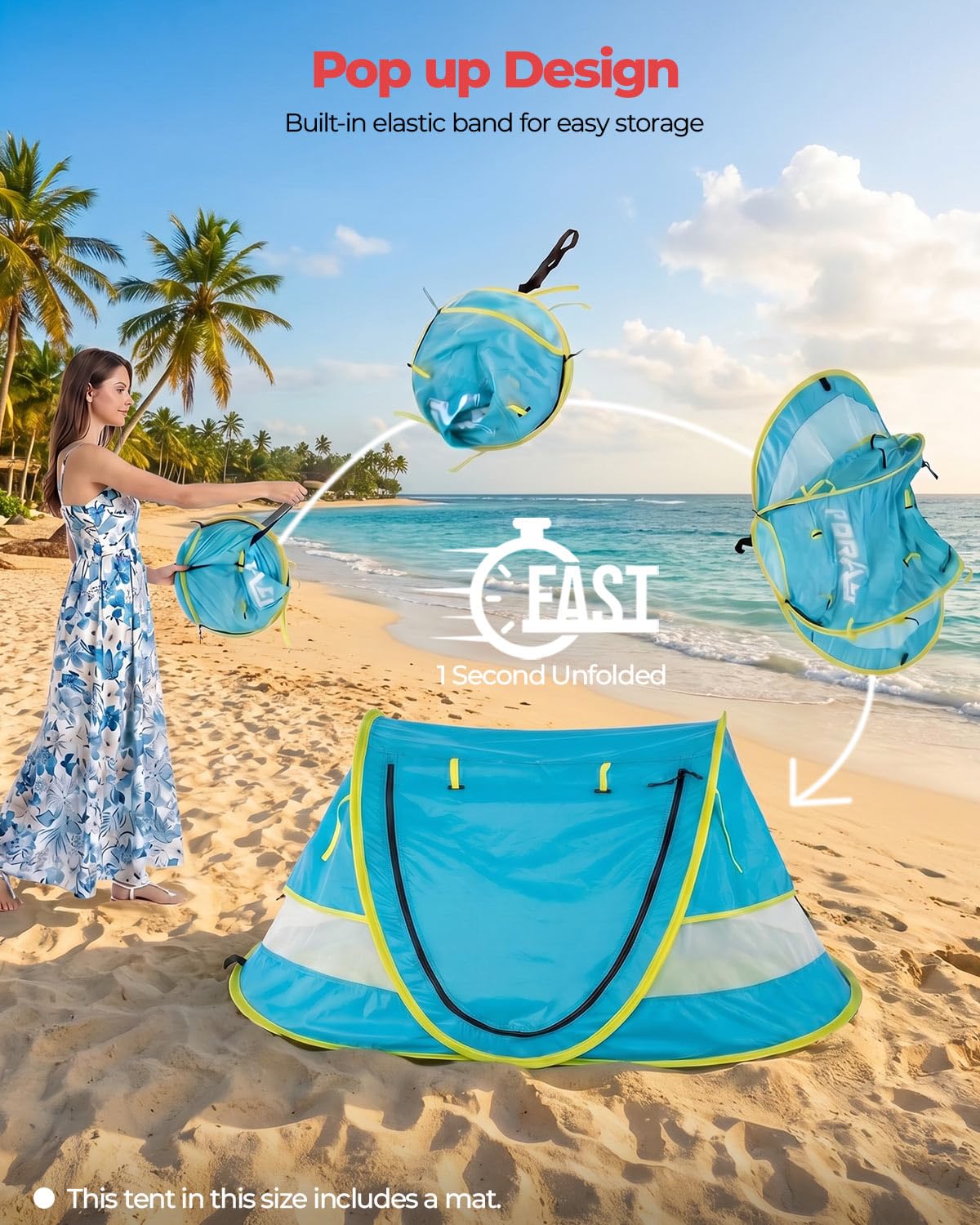 Kenpuaz Baby Beach Zelt Pop Up Tragbarer Schatten Pool UV-Schutz Sonnenschutz fü