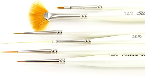 Silver Brush Limited UMS-2460S - Juego de pinceles para detalles ultra mini pinceles acrílicos y acuarela pinceles artísticos de mango corto juego