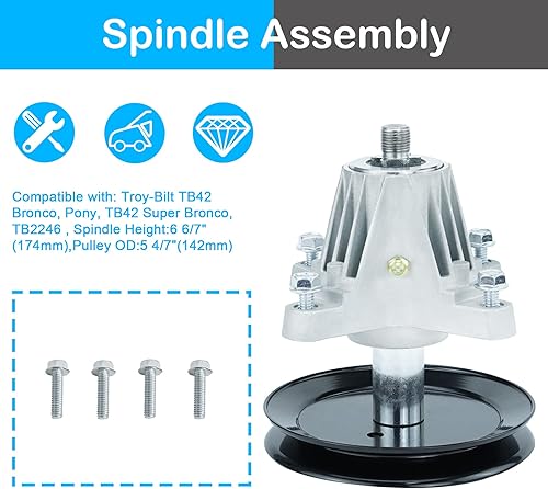 Miniatura 3 de Kit de reconstrucción de correa de husillo de hoja de cubierta para MTD Troy Bilt 42 pulgadas M115-42 LT4200 T1000 T1400 T1800 Bronco Pony,