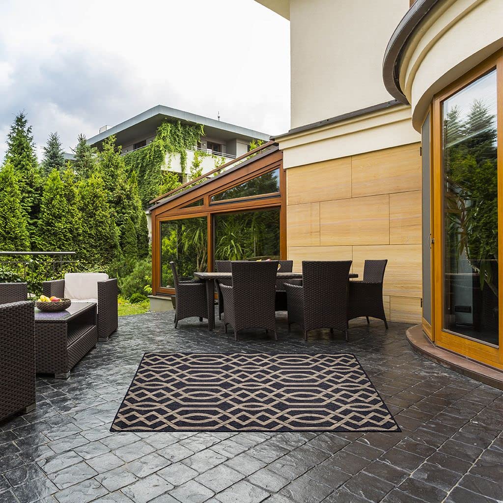 Amazon.com: Benissimo 5 x 7 Indoor Outdoor Rug Ribon Collection, Woven ...