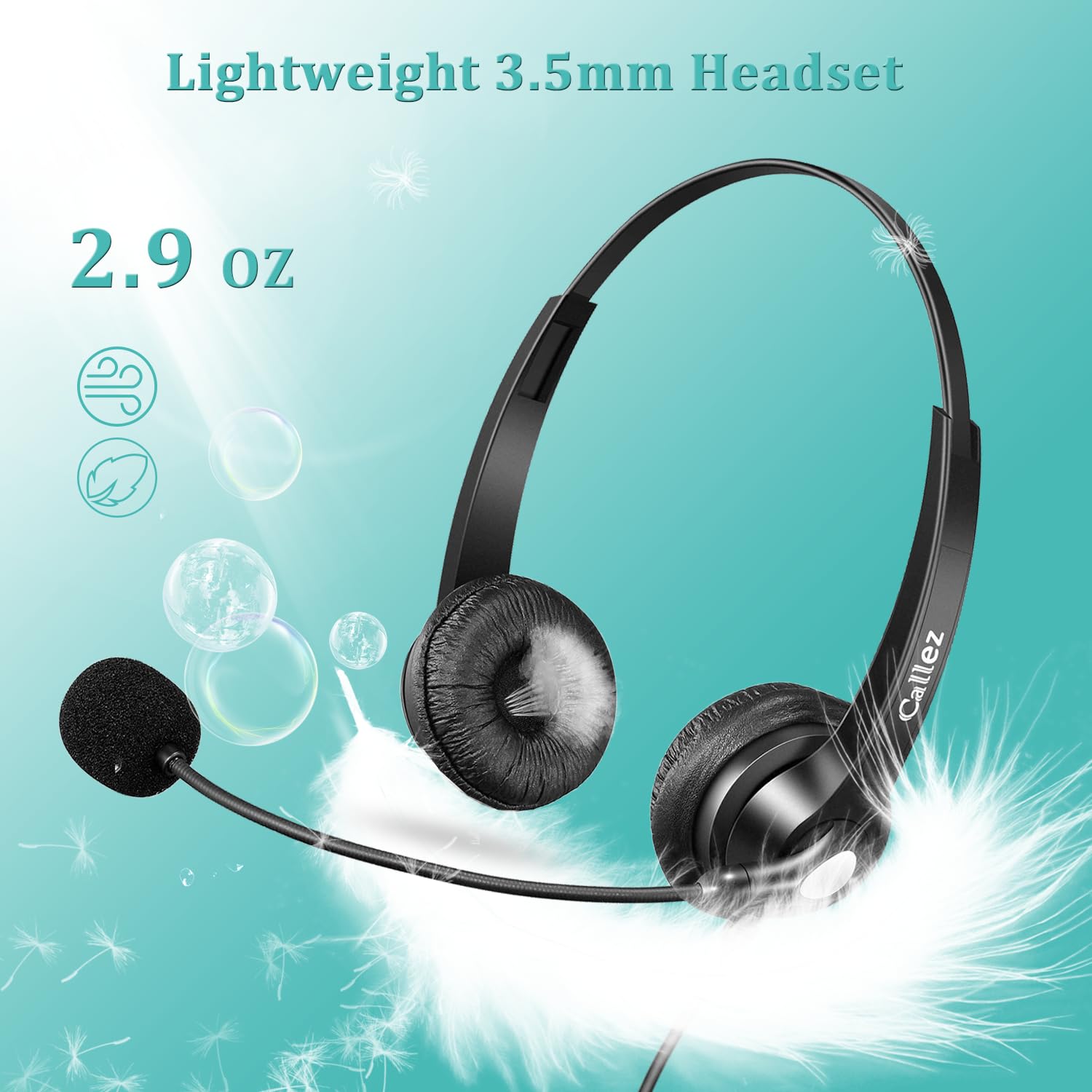 Callez Casque 3,5mm pour PC Téléphone Portable, Oreillette USB-C Filaire avec Micro Anti-Bruit pour iPhone Ordinateur Télétravail Visioconférence Zoom Centre d'Appels, Contrôle en Ligne, Chat Claire