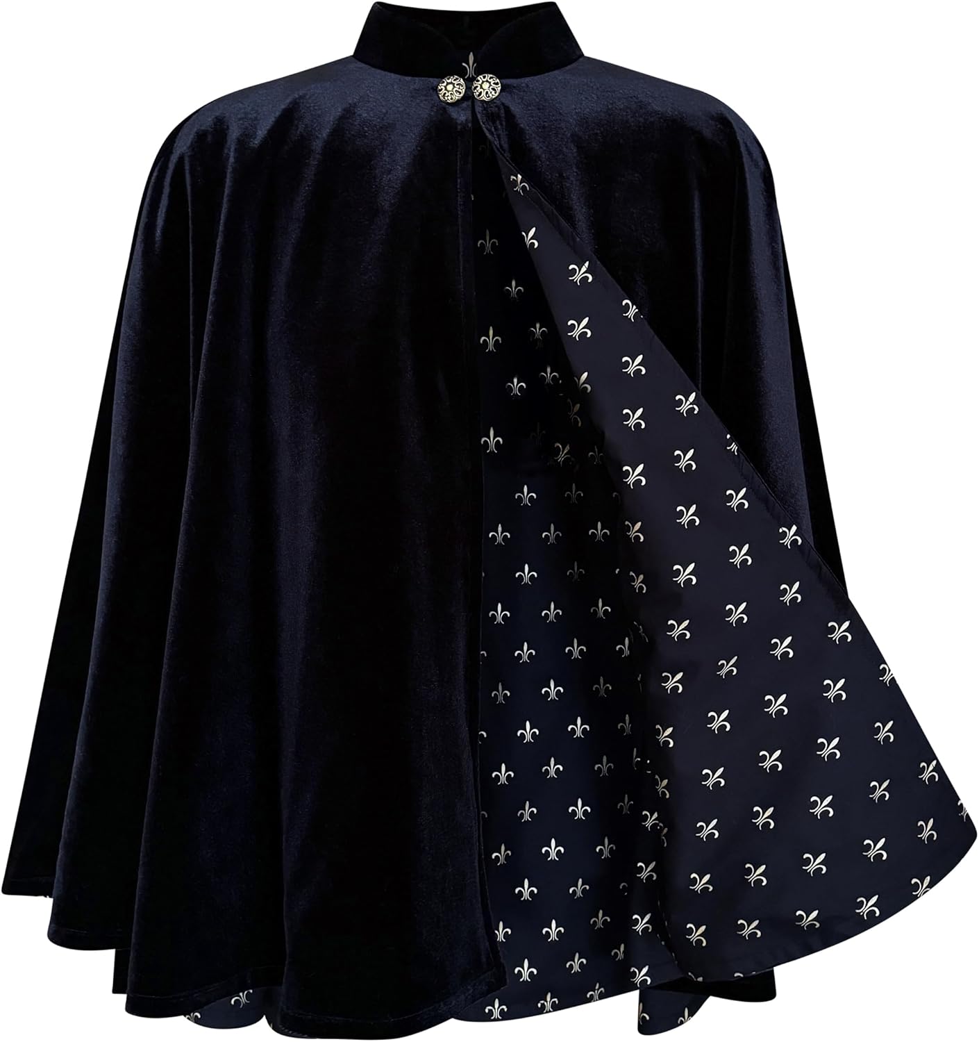 Women's Velvet Satin Lined Capelet Elegant Halloween Cosplay Cloak Cape, Wedding, Ren Faire