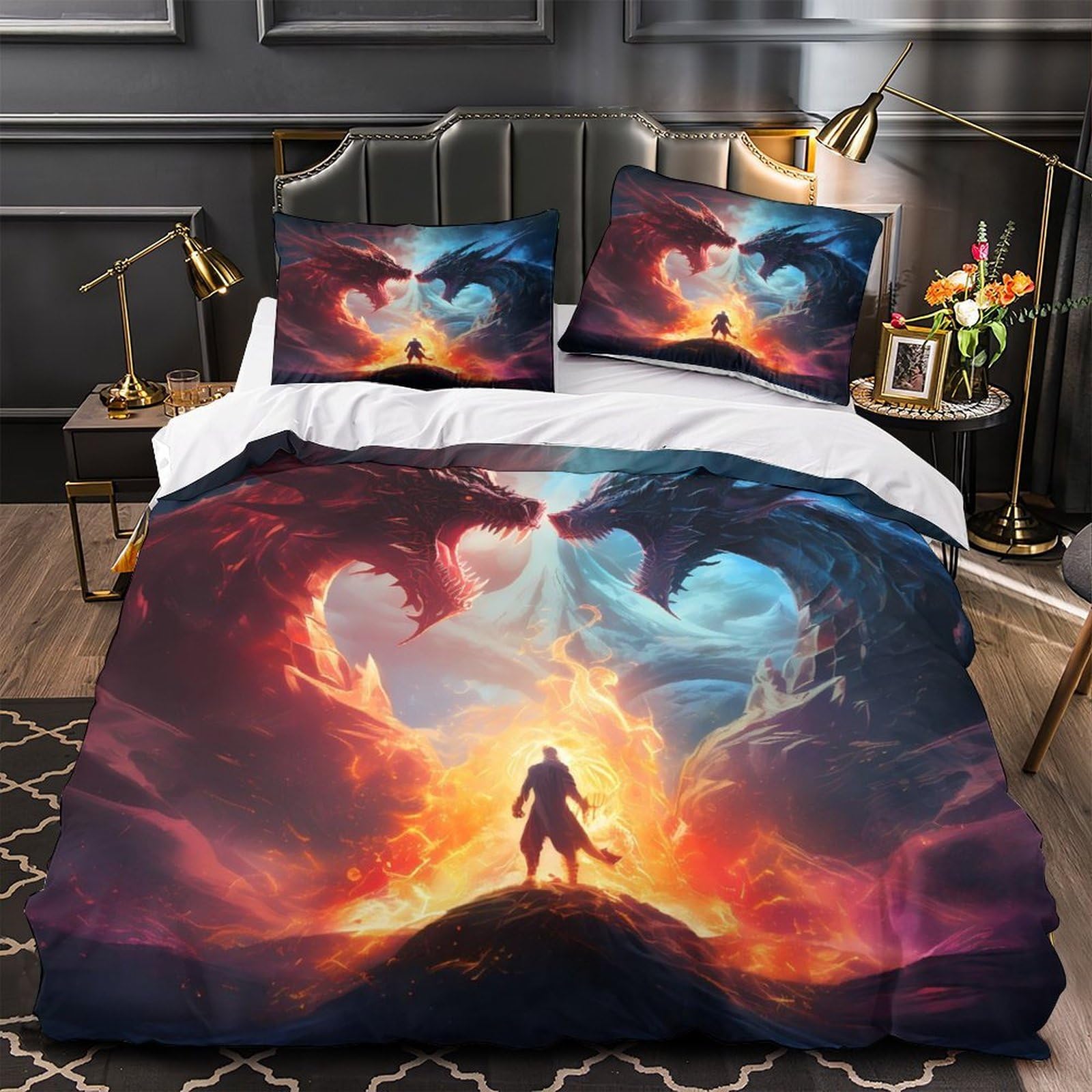 Housse de couette effet 3D super douce et hypoallergénique pour lit de garçon