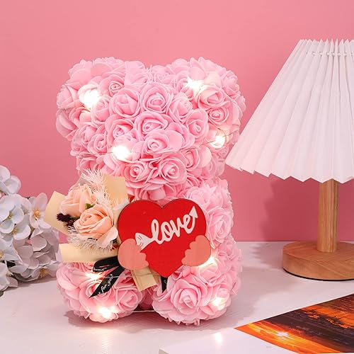 Miniatura 2 de axxxt Regalos de oso de rosas para el día de la madre, regalos de oso de rosas para ella mujer en el día de San Valentín, cumpleaños, boda y