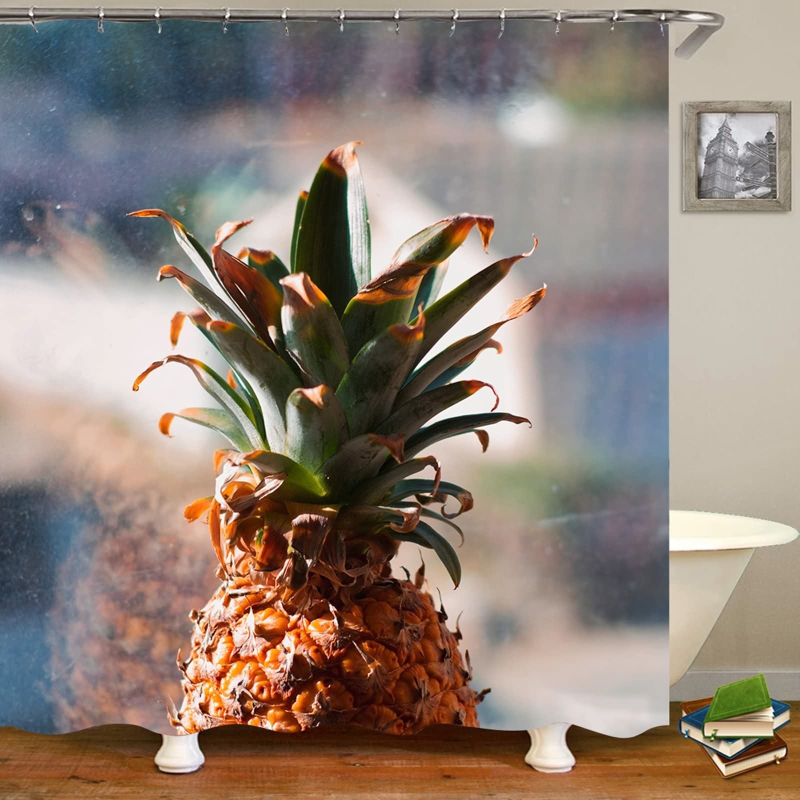 Rideau Douche Ananas KnSam pour Créer une Ambiance Tropicale et Lumineuse dans Votre Salle de Bain