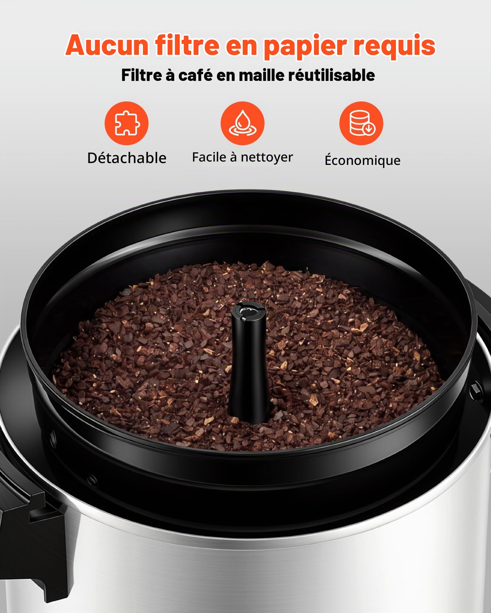 VEVOR Percolateur à Café 6,3 L 42 Tasses Distributeur de Boissons Chaudes, Pour Thé Chocolat Bureau Restauration Fête, Marmite à Vin Chaud 84-94 ℃, Fontaine à Café Infusion Rapide, Robinet Anti-goutte