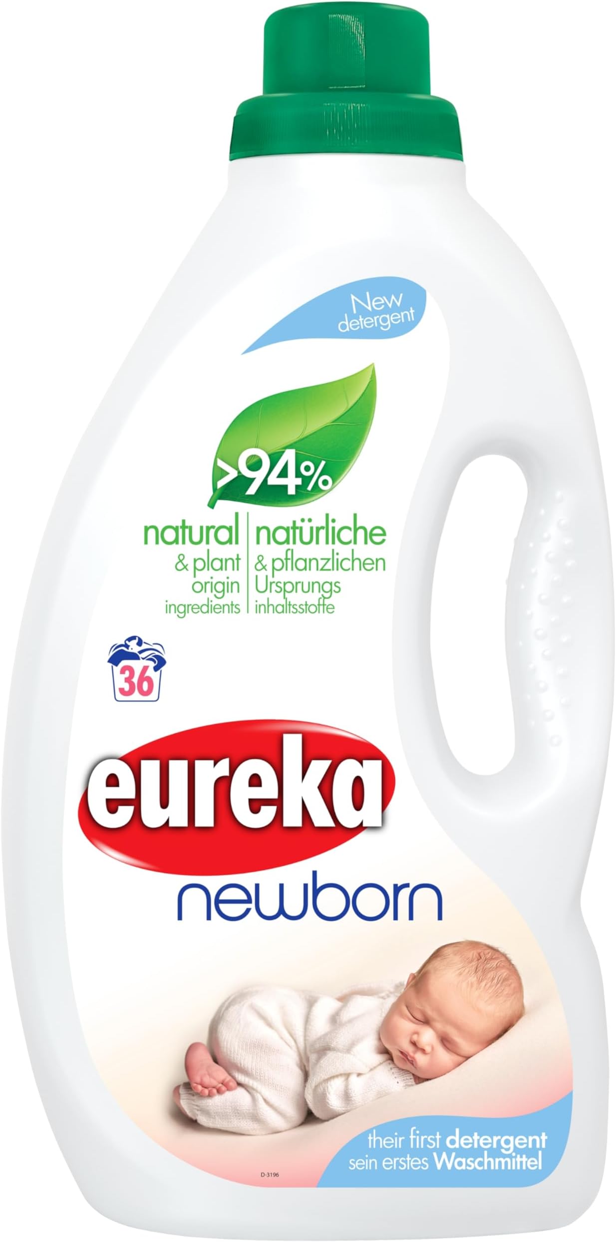 Newborn Liquid Detergent – 1.8 L – 94% Natural & Plant-Based Formula – Hypoallergenic, Gentle for Baby Clothes & Newborn Skin