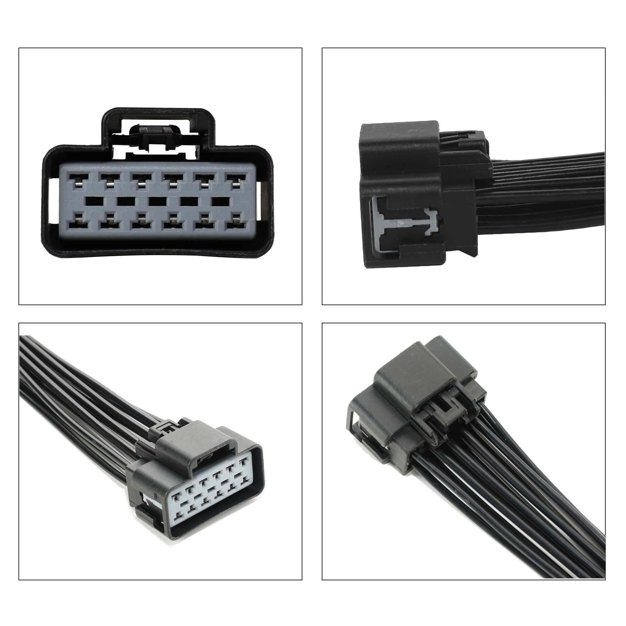 Anina WPT928 Connecteur de module de siège chauffant/refroidi compatible avec Ford F150 F250 F350 Super Duty Mustang Fusion Chevy Tahoe Silverado Buick Allure Terraza 12 fils faisceau de câbles
