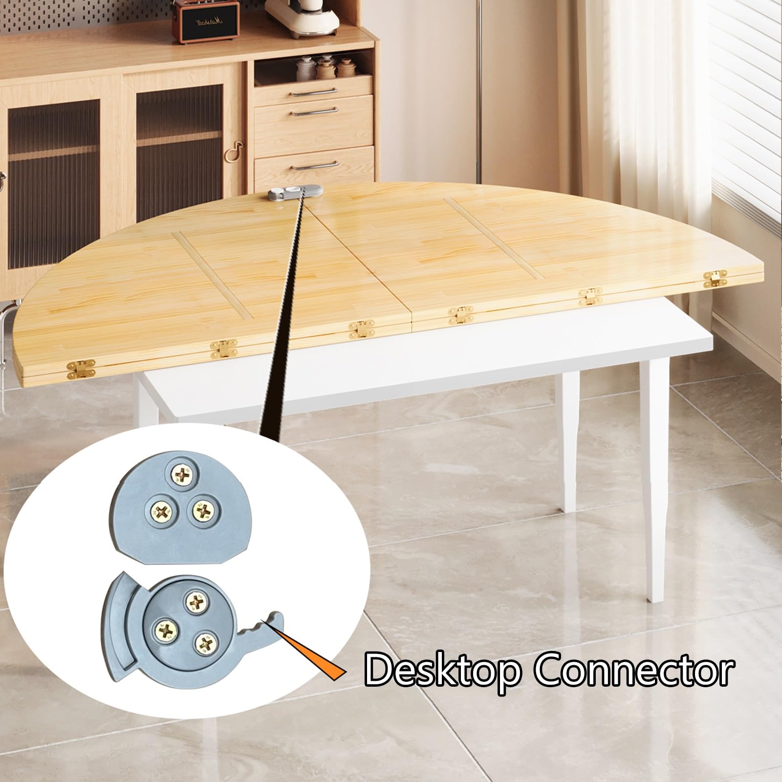 Tavolo pieghevole rotondo in legno da 180 cm per 10, tavolo da pranzo allungabile per esterni, vassoi versatili in legno, ideale per riunioni in casa e giardino, design salvaspazio