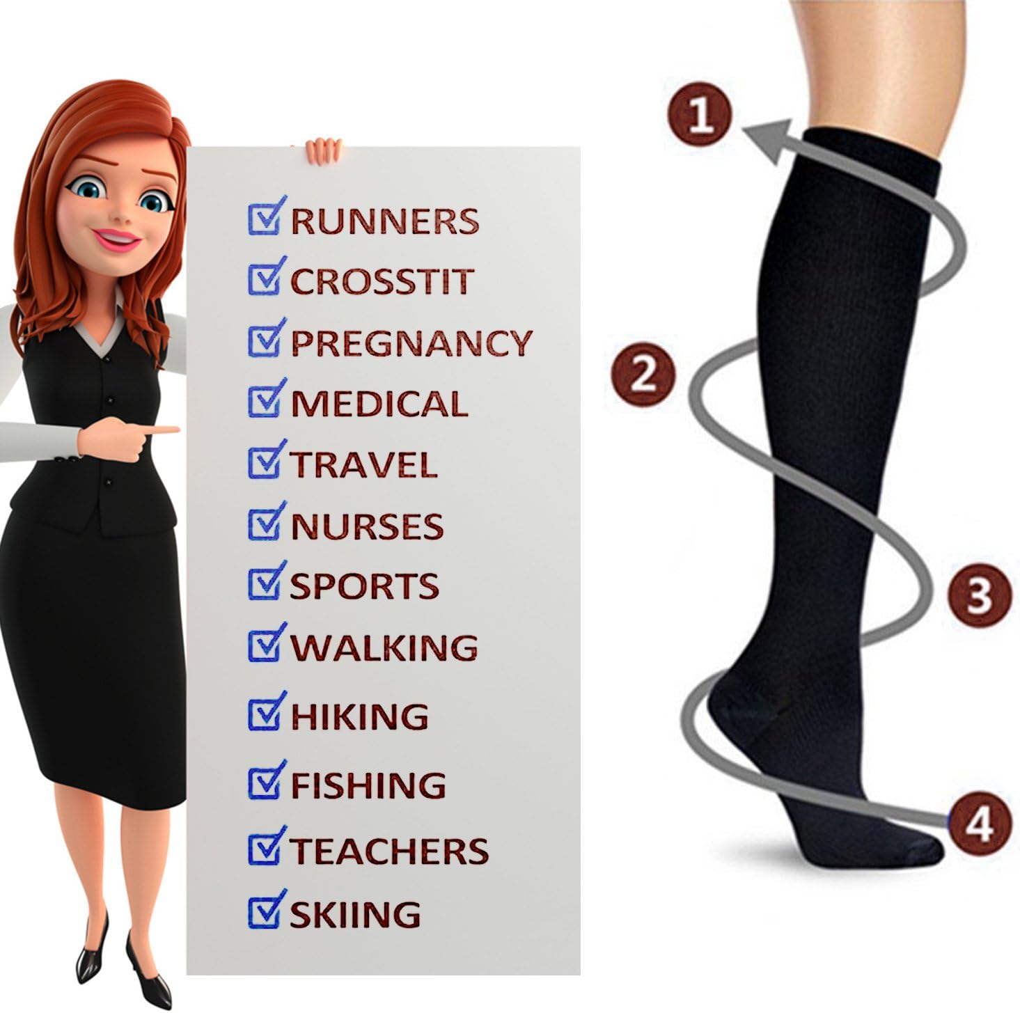 Bеѕt Quаlіtу 🔥 HARAVAL 5 Pairs Compression Socks for Women Men 20-30mmHg Graduated Stockings Cycling Running Prоduсt Dеаl HARAVAL 5 Pairs Compression Socks for Women Men 20-30mmHg Graduated Stockings Cycling Running