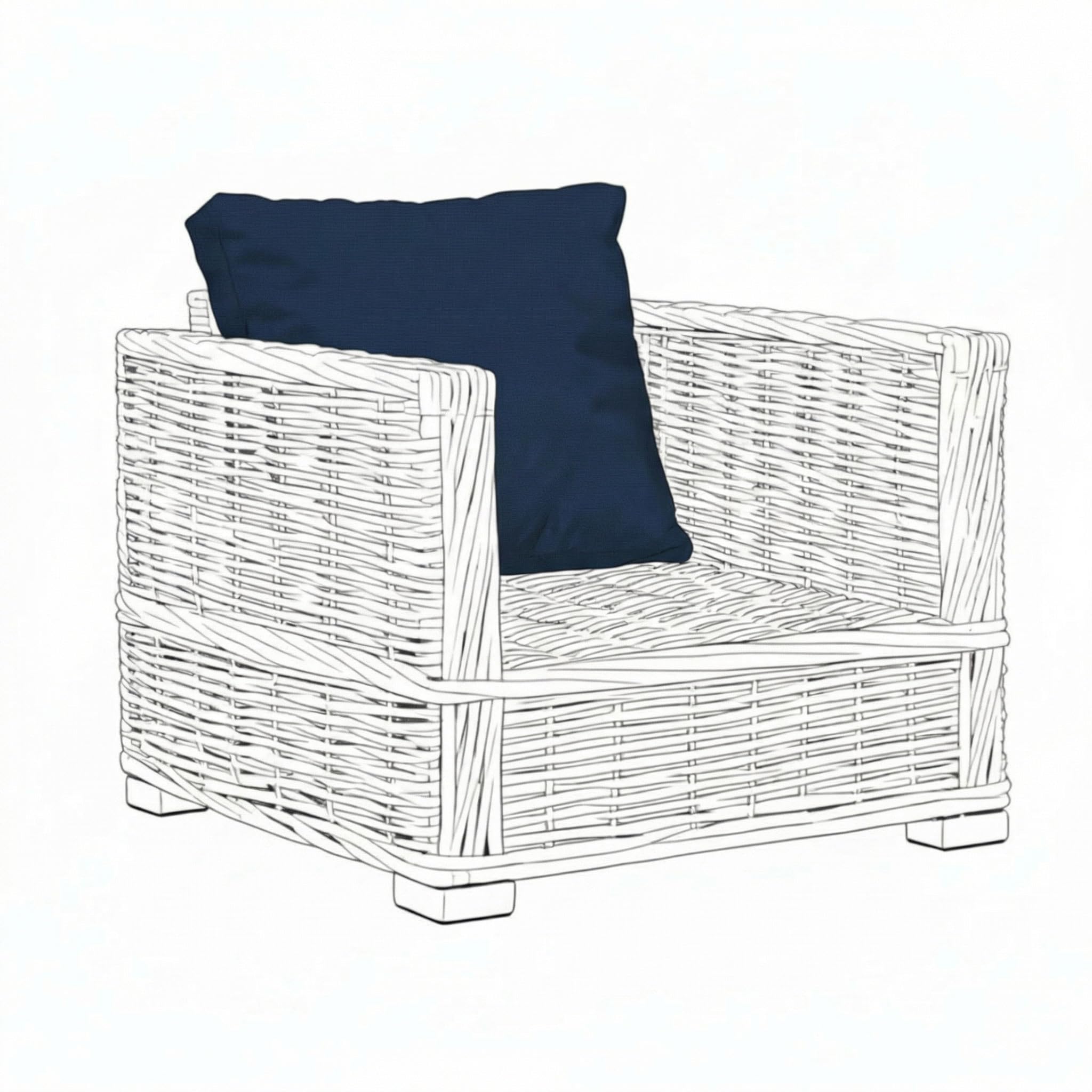 Kosiproducts Replacement Rattan Cushions Water Resistant for Outdoor Patio Garden Seating [Navy Blue, Cushion Only 67x30]