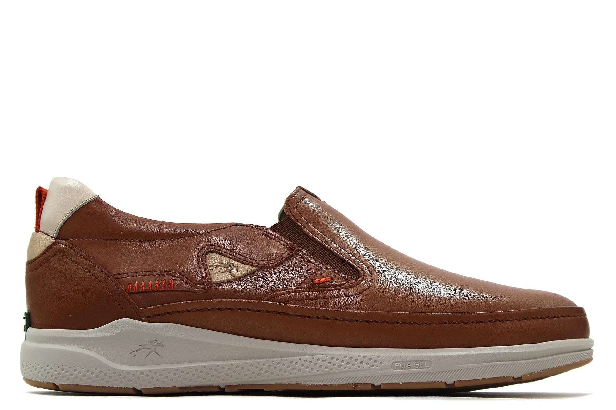 FLUCHOS - Zapato mocasín,sin Cordones,Suela Blanca de Goma,Plantilla Extraible,Blucher de Piel,clásico para: Hombre