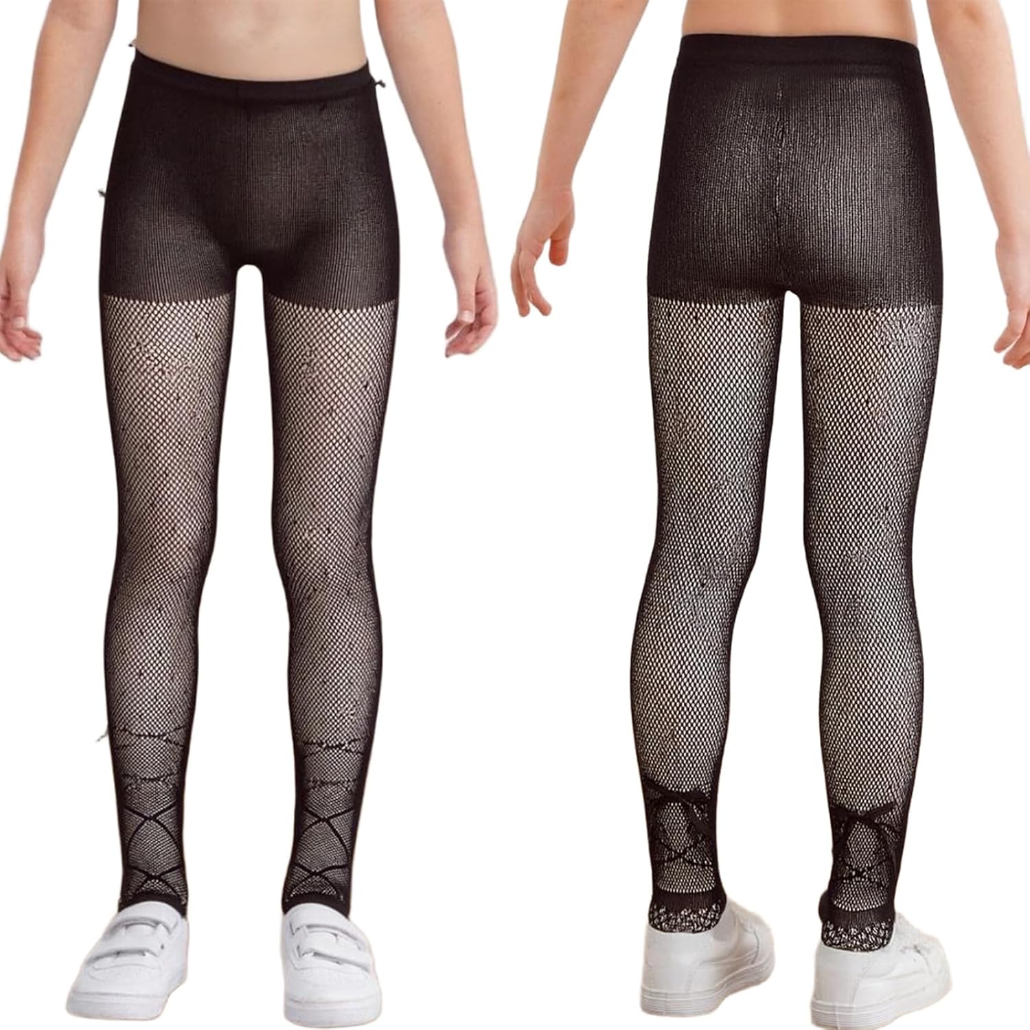 JEYPINMI Toddler Girls Elastic Ballet Tights Fishnet Stockings Hollow Out Pantyhose Sheer Mesh Footed Leggings