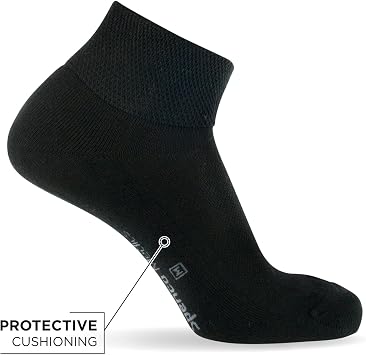 Spenco Medics Quarter-Length Diabetic Compression Socks, Black, Small