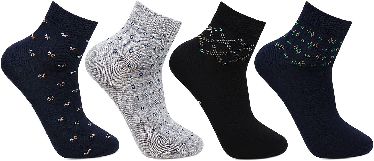Men's Formal Ankle Length Business/ Office Socks-Pack Of 4