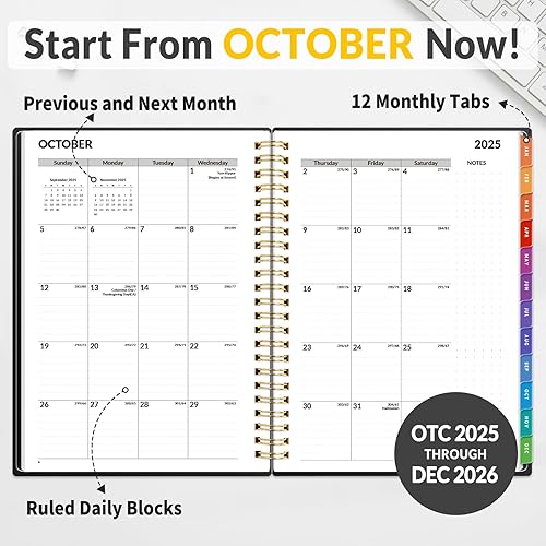 Vista 10 de SUNEE Libro de citas 2026, trimestral por hora, semanal y mensual, de enero de 2026 a diciembre de 2026, planificador semanal de 8.5 x 11 pulgadas