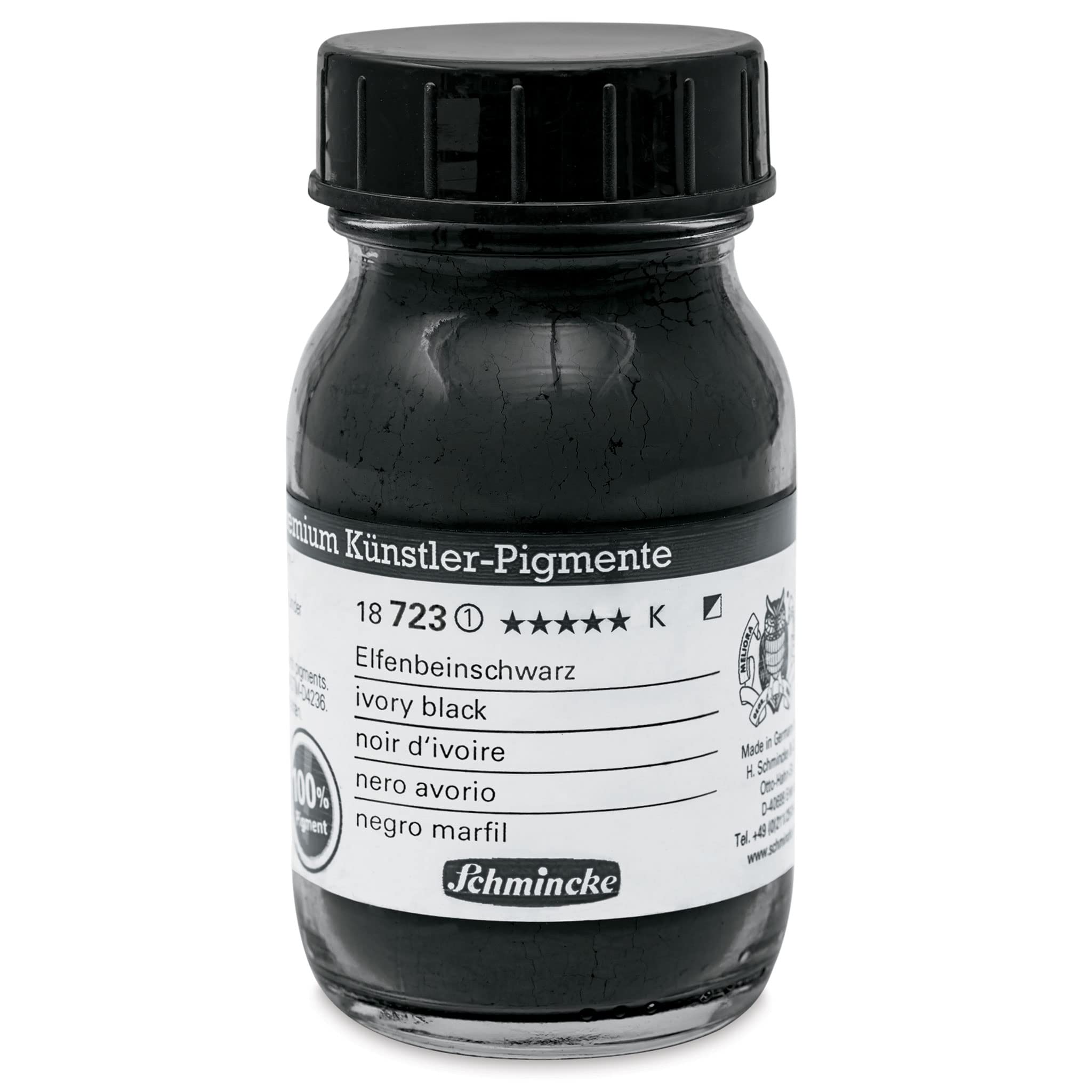 Schmincke 18723055 Pigments, Ivory Black, 100 ml