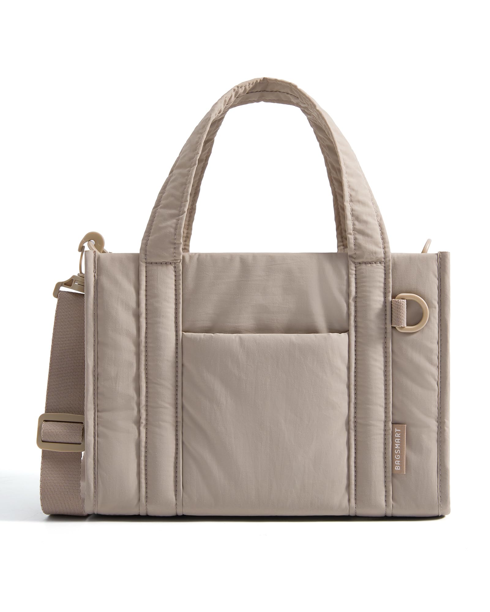 BAGSMART Boxy Tote Bag for Women, Crossbody Bag with Zipper, Crush Bow Purses for Travel Work College