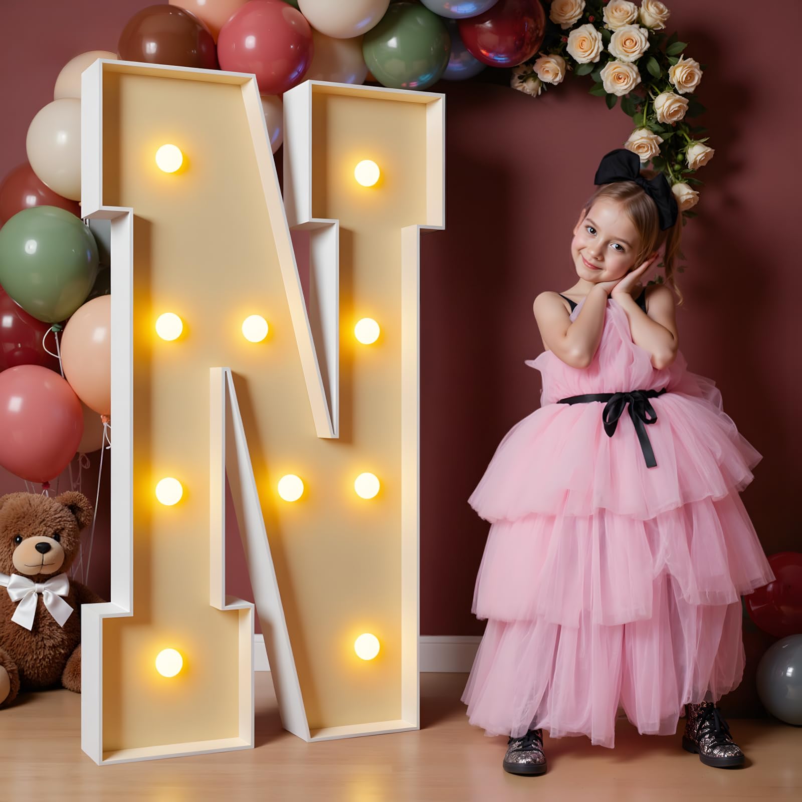 Photo 1 of imprsv 4FT Marquee Letters, Large Light Up Letters N Sign for Party Decor