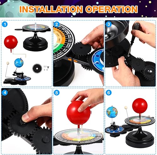 Miniatura 9 de Kit de modelo del sistema solar – Luna de la Tierra gira alrededor del Sol – Kit de experimento científico modelo de enseñanza para adolescentes