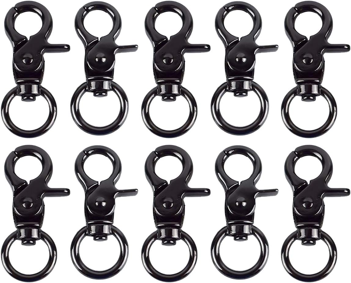 10 Moschettoni Metallo A Scatto | Ganci A Girella Per Chiavi Borse Portachiavi