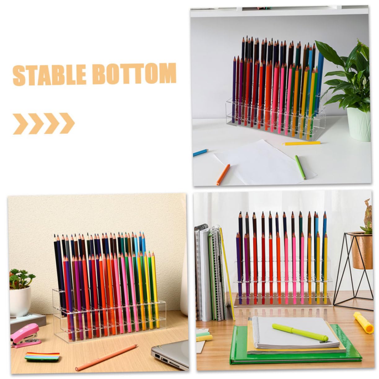 Stiftehalter aus Acryl für Augenbrauenstifte, 2 Stück, 48 Löcher