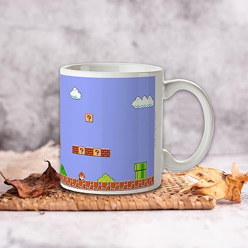 Pyramid America Mario Mug Super Mario Retro Mug - Taza de cerámica de 11 onzas para café, cacao y bebidas de té, complemento perfecto para tu