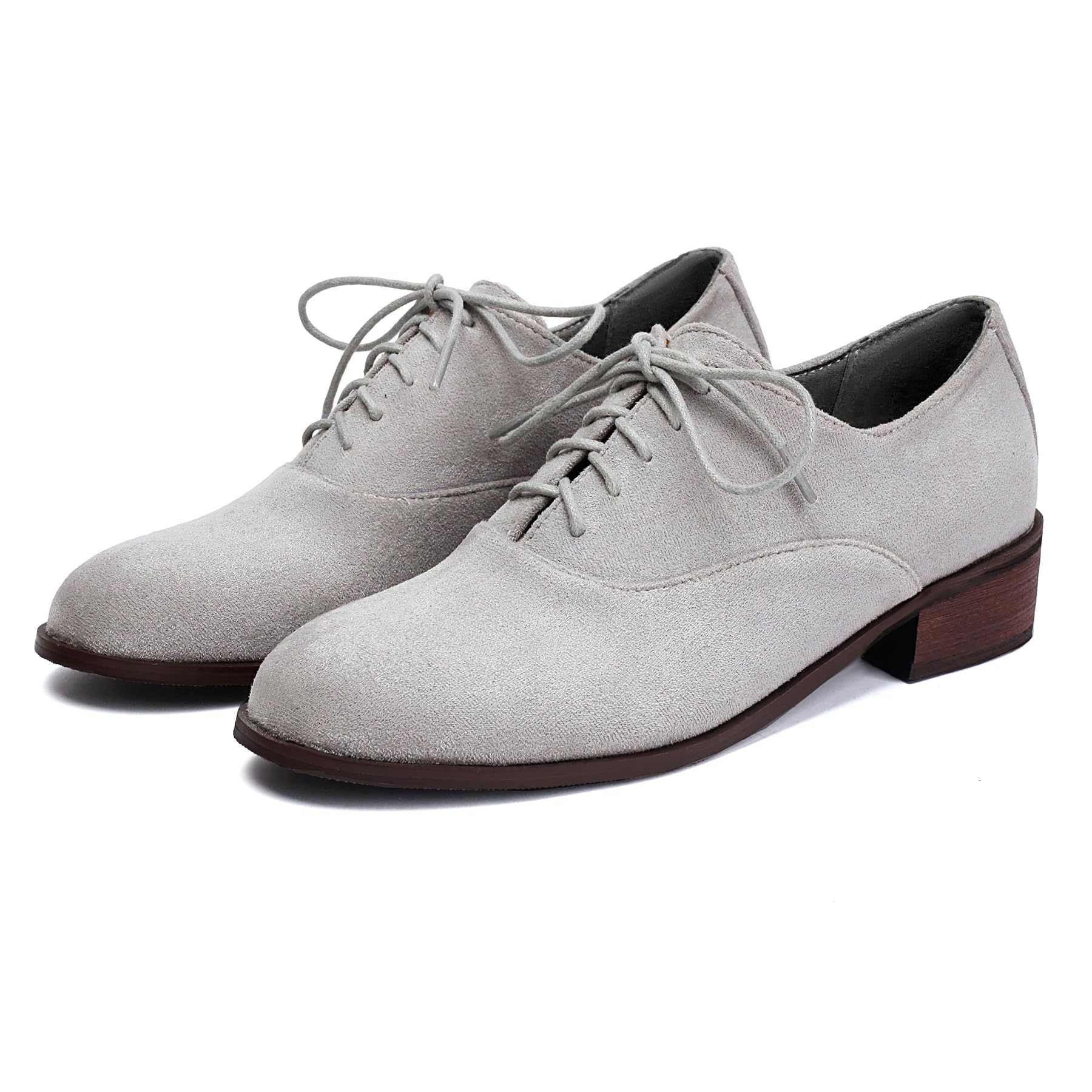 Gicoiz Brogue Oxford Derby Femme Bout Rond Lacets Travail Pumps