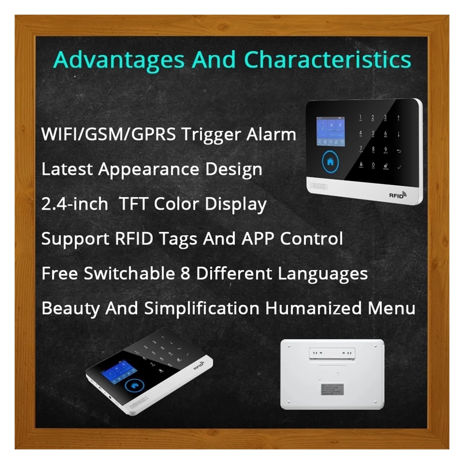 Sistema de alarma de seguridad para el hogar, Alarma inteligente, cable inalámbrico, en casa, GSM, seguridad del hogar con Sensor Detector de movimiento, de alarma antirrobo, Control por aplicación p
