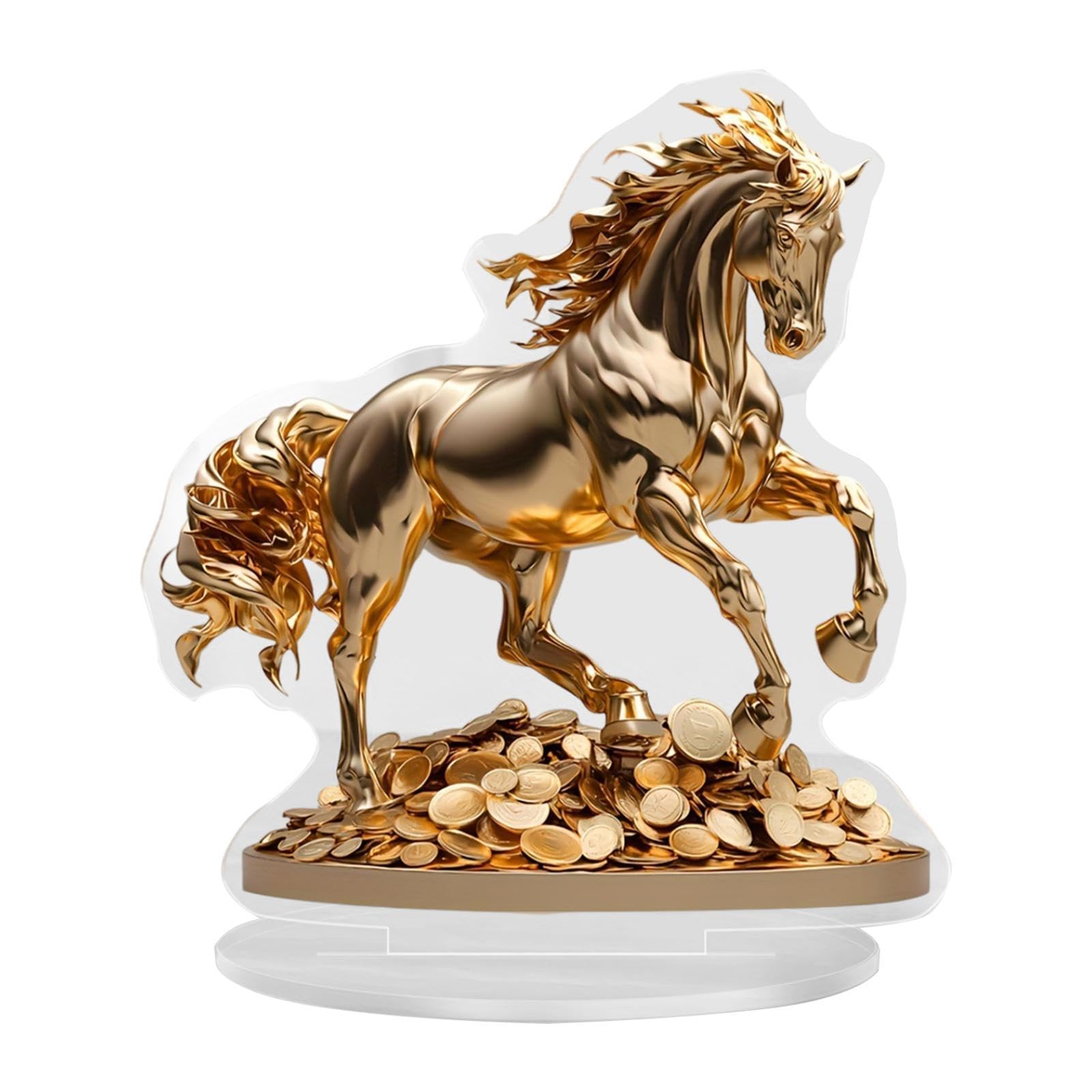 Placa plana 2D de caballo en acrílico para decoración de mesa y fiesta