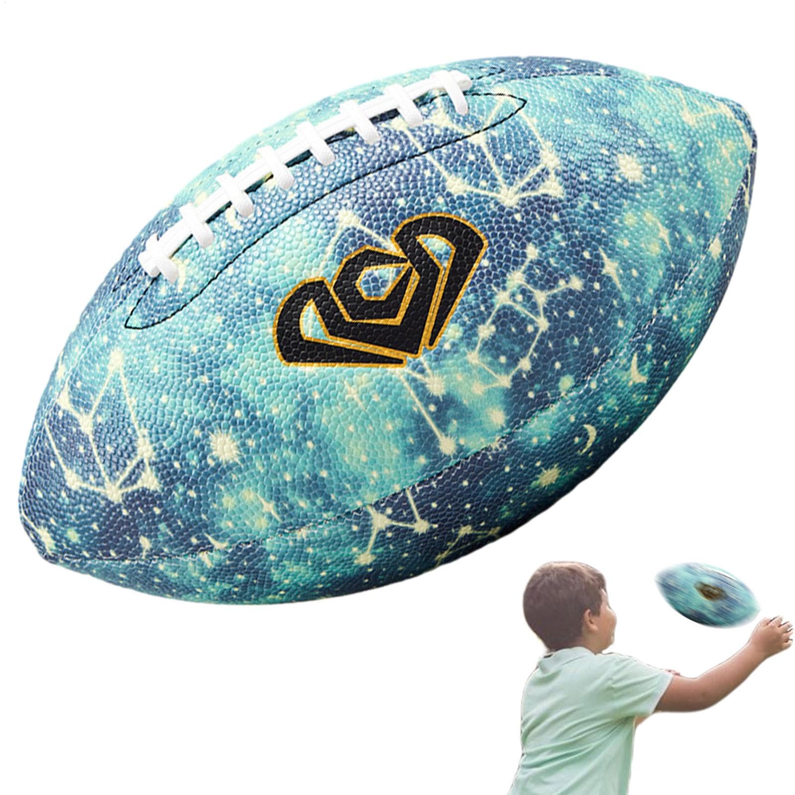 Pallone da calcio luminoso, misura 6/9, super grip, in pelle sintetica impermeabile, con doppia allacciatura per bambini, giovani adulti, LED durevole per giocare di notte