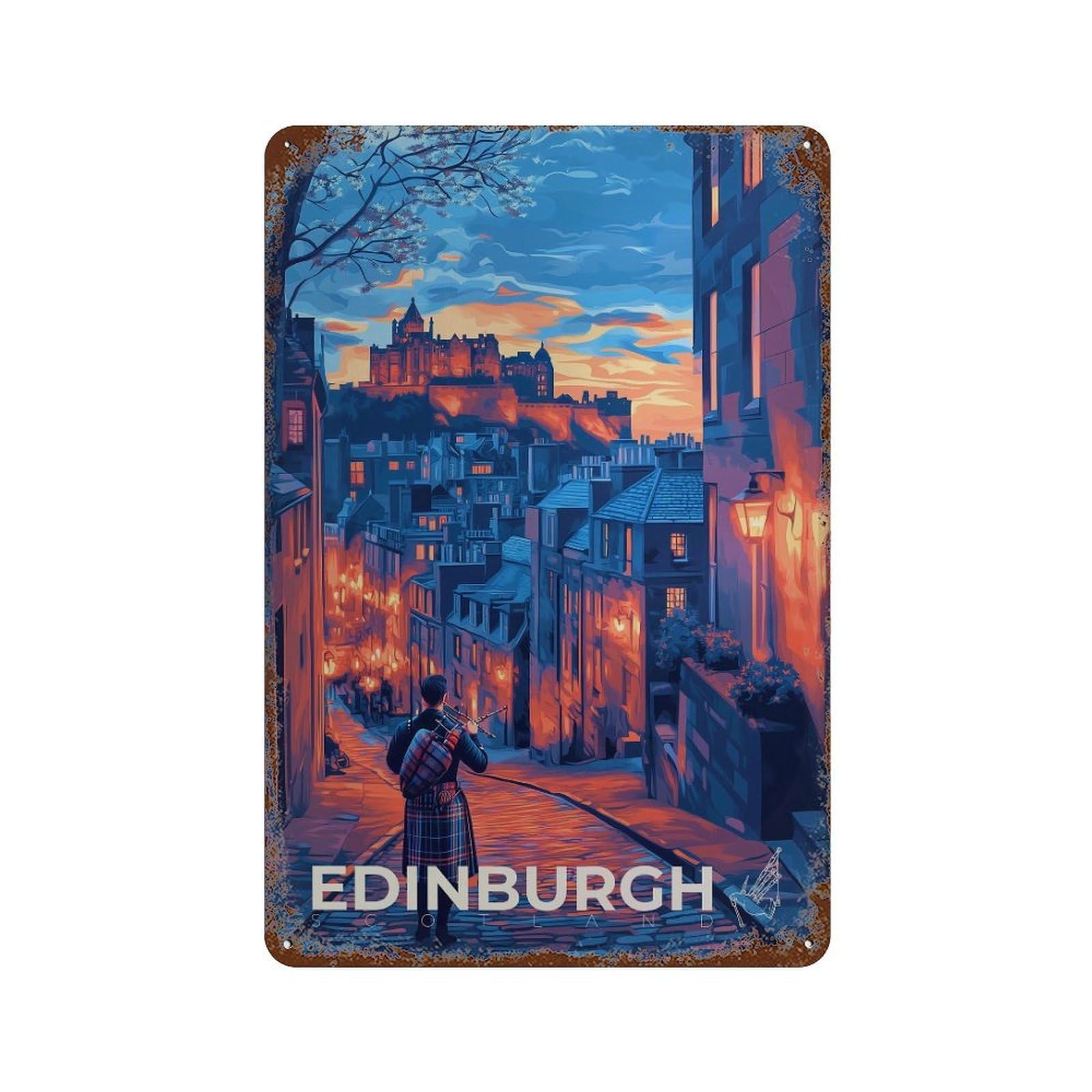 xiaoxiaoshen Edinburgh Scotland Travel Kilt (3) Wall Decor Art Metal Tin Poster Modern Home Decor Art Home Bar Shop Decorations Vintage Sign 30x20cm