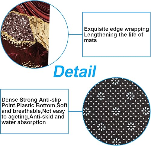 Miniatura 15 de Juego de 4 cortinas de ducha de mármol, modernos juegos de baño con tapa de inodoro, tapete de contorno y tapete de baño, decoración de baño de lujo