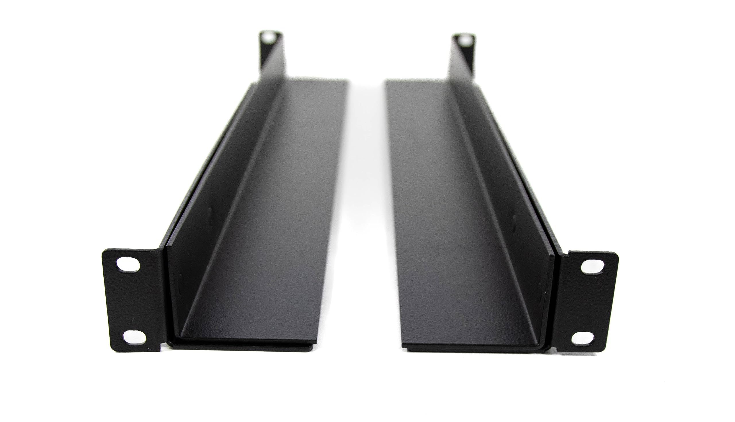 Cobox kit de 2 équerres pour Rack 1U, 19" - Profondeur Réglable : Min. 490mm - Max. 630mm. Kit de 2 Rails en « L » pour Baie et Coffret Informatique 19 Pouces 1U, Ajustable. Couleur Noir