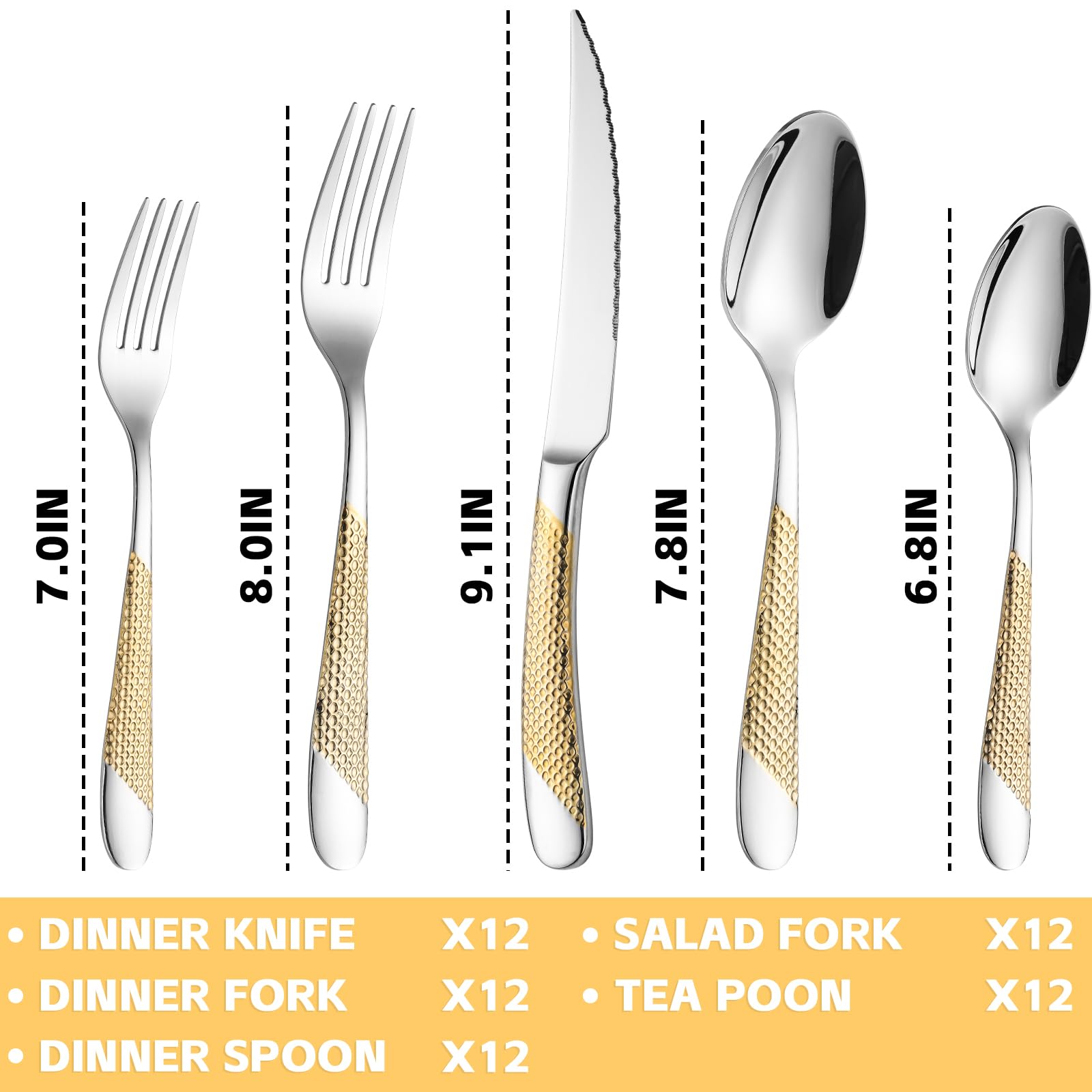 60-Piece Silverware Set Stainless Steel Flatware Sets for 12 — Amazon image 2