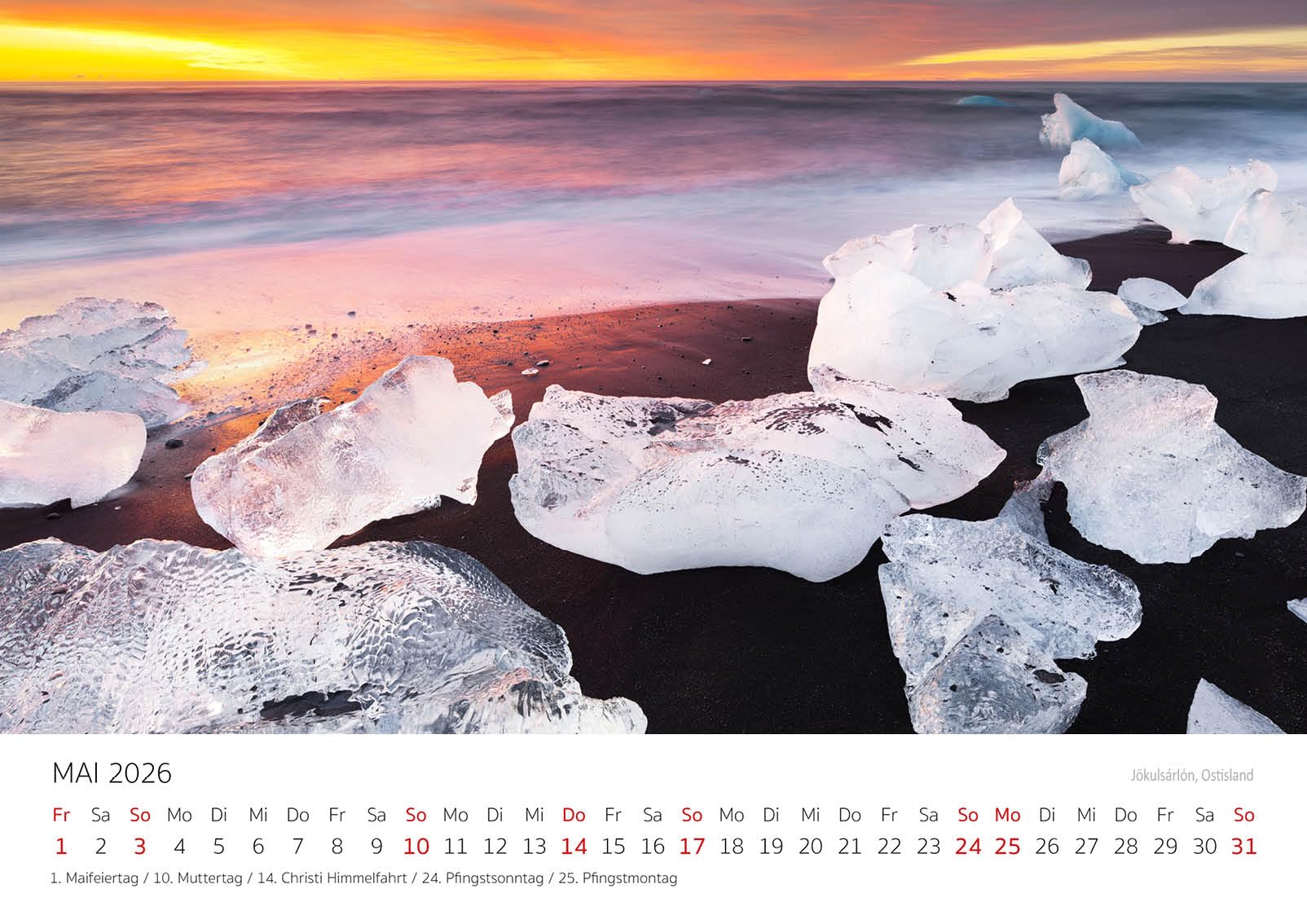 Edition Seidel Calendario Premium Islandia 2026, Formato DIN A3, Calendario De Pared Europa Escandinavia, Naturaleza, Montañas, Géiser, Fiordos, Cascada, Caballos Islandeses