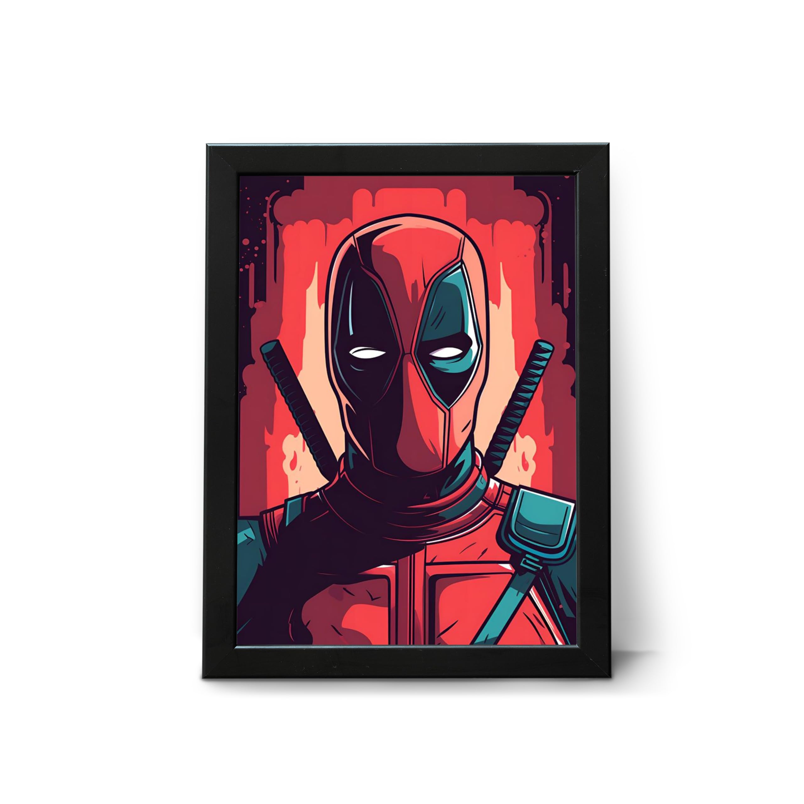 Dstrongest Dead pool wall and tabletop Black Frame (12 x 9 Inches)