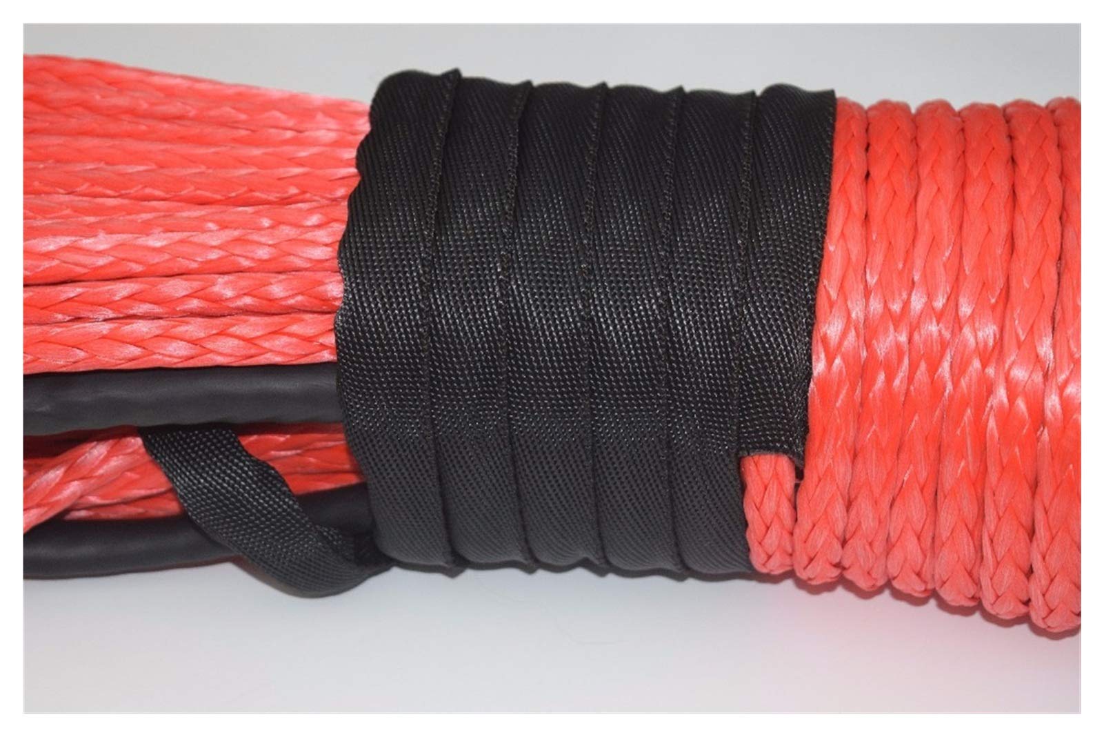 Syntetyczna lina wyciągarki, Red 10mm * 45m Kabel Wciągarski Syntetyczny do Wciągarki Elektrycznej, 12 lin do holowania, liny wciągarki łodzi, kabel wciągarki plazmowej do pojazdów terenowych 4WD ATV