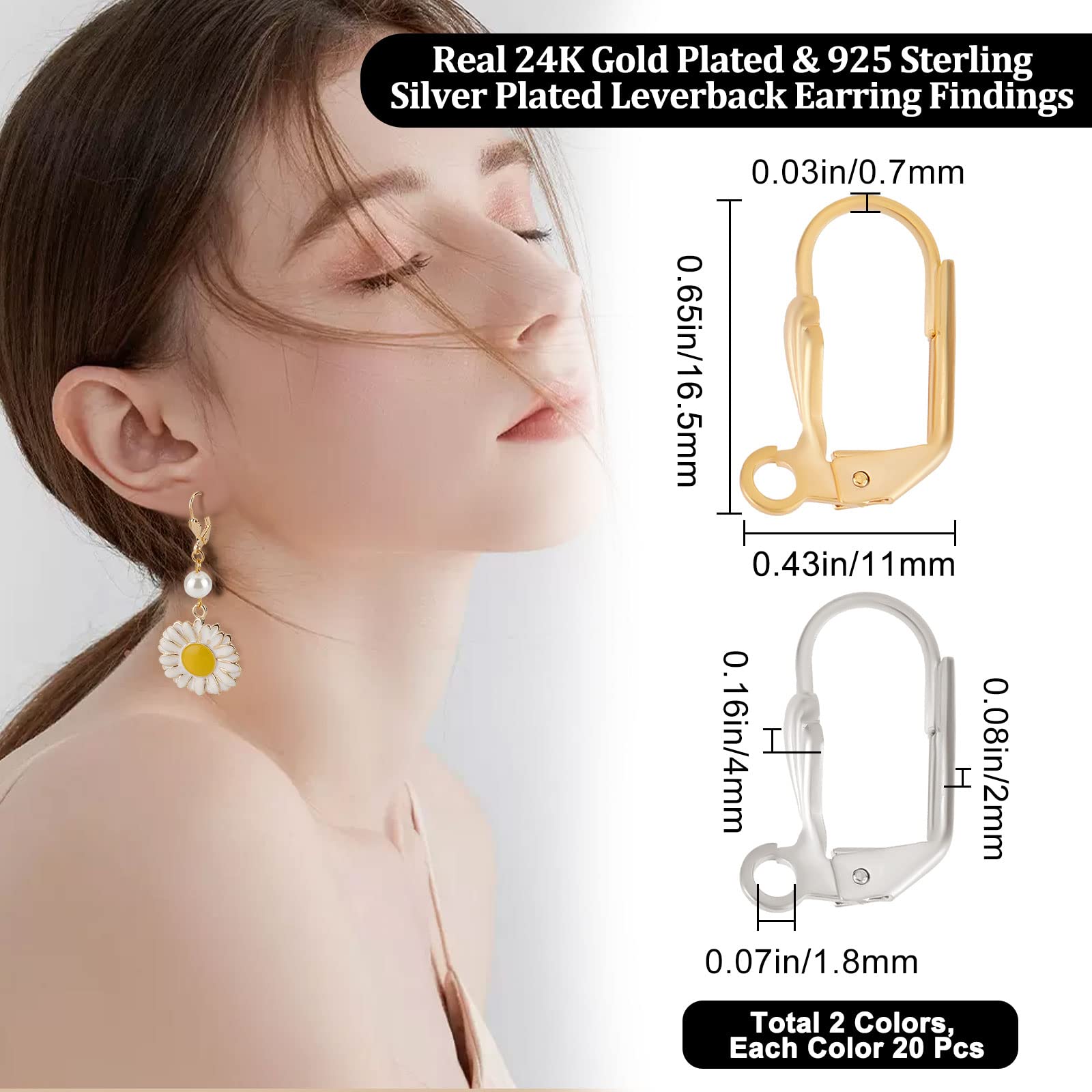 Boucles D'oreilles Dormeuses Dorées Preciosa – Lot De 20 Paires, 16x8 Mm