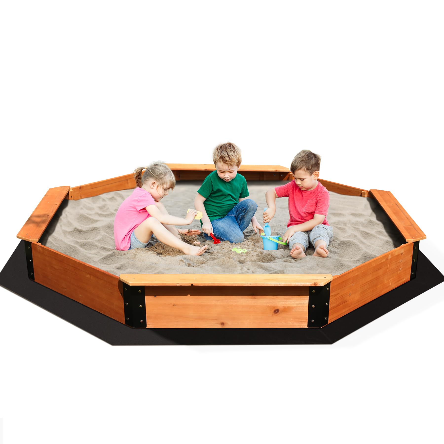 Amazon.com: FUNTOK 85''x85''x9'' Octagon Sandbox for Kids, Large