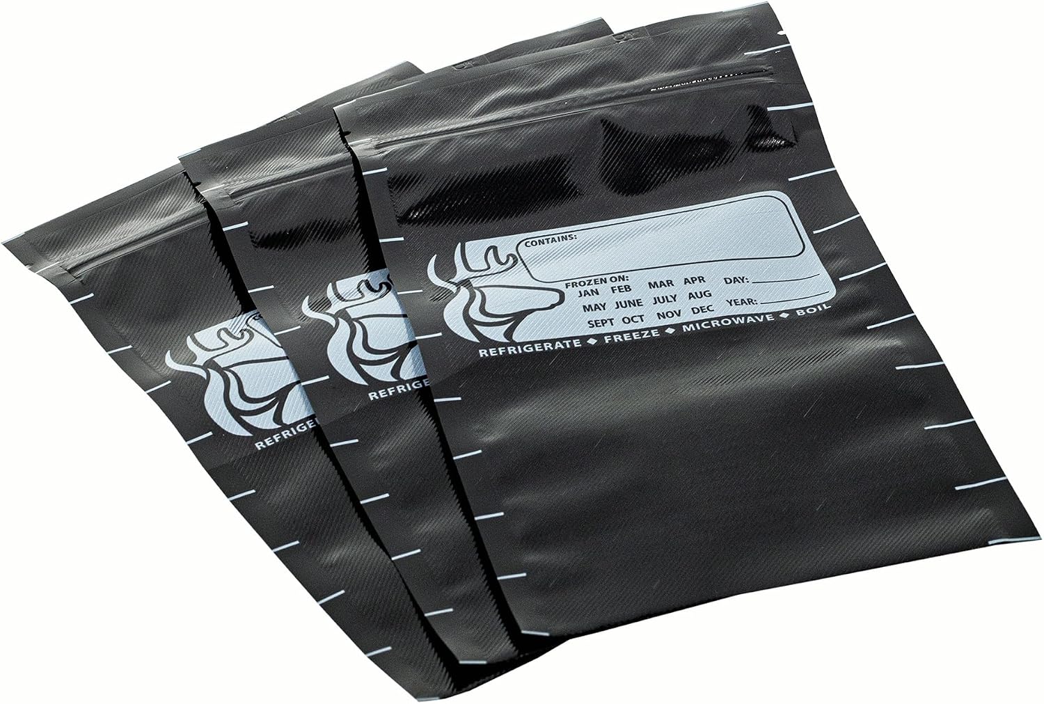 Vacuum Sealer Zippered Bags (Black/Black) for Food Storage – User Friendly for Food Storage – Microwave, Freezer and Boil Safe, BPA-Free, Compatible with Most Vacuum Seal Machines (Pint)