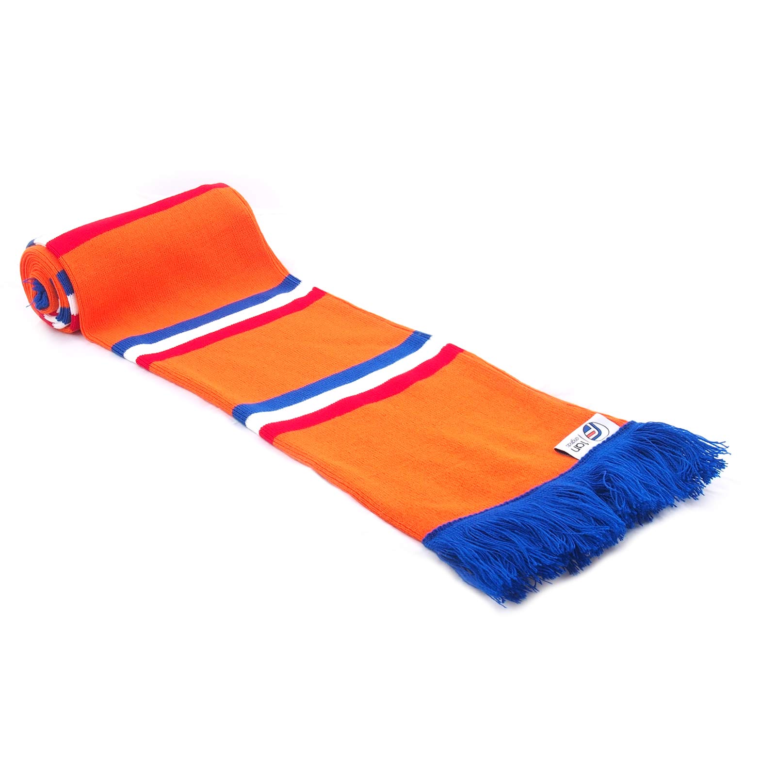 Fan Originals Retro Football Bar Scarf in Rangers Colours Orange Blue White Red