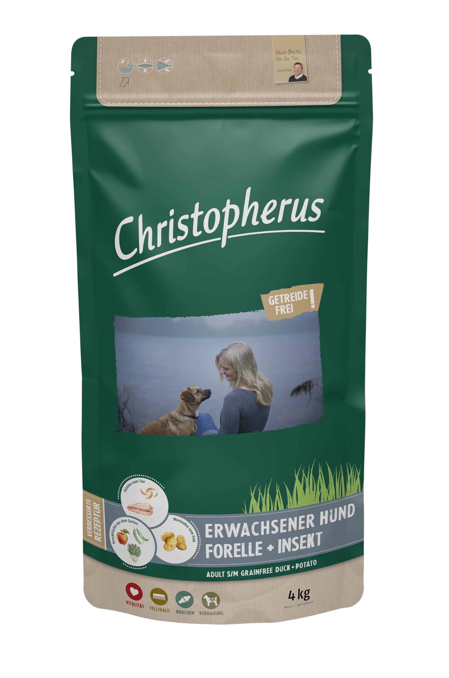 Christopherus Bez zbóż pstrąg i owady 4 kg