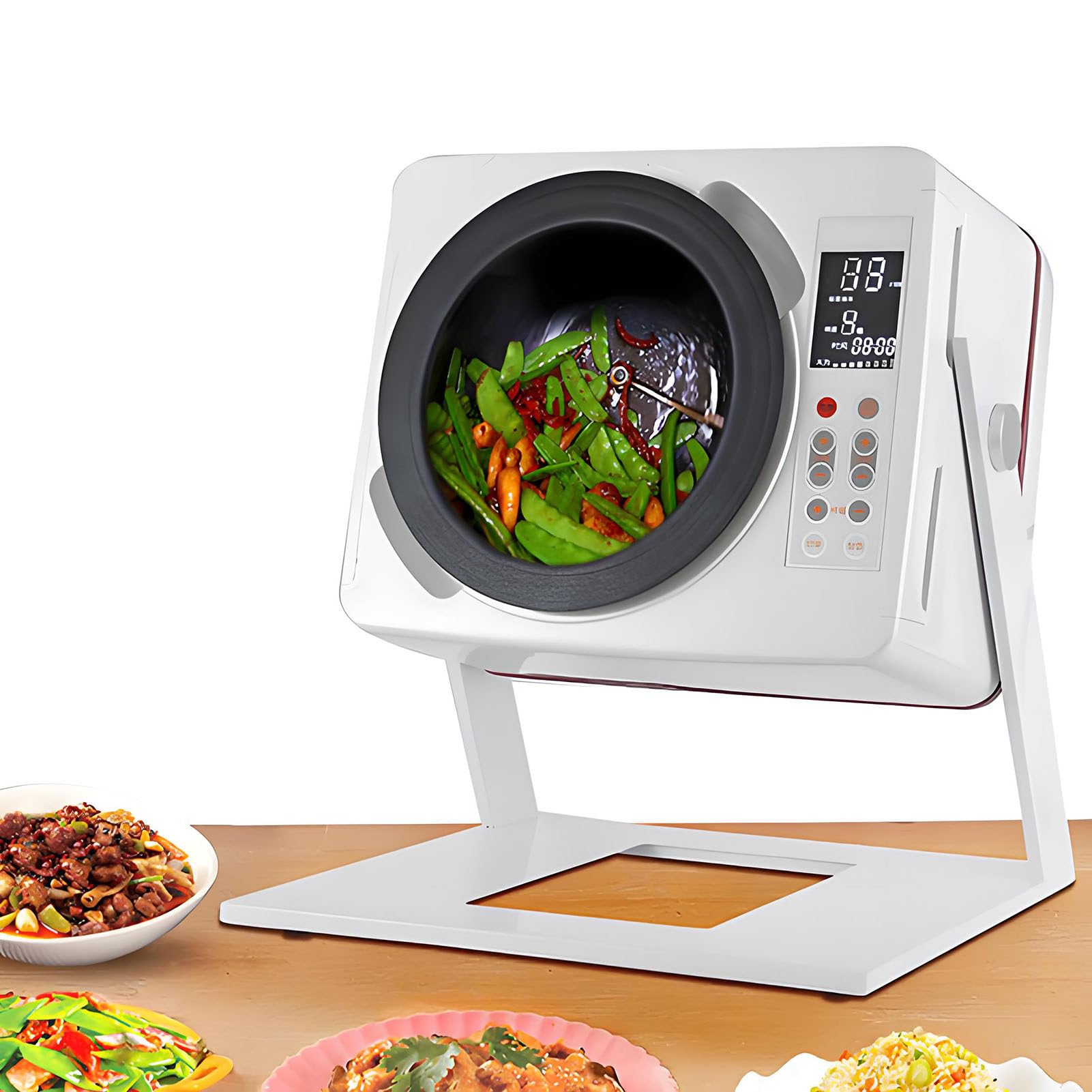 Robot de Cocina Multifunción,Potencia 2500W,15-30 RPM,Inclinación 0°-135°,Temperatura 50-240°C,distribución Uniforme del Calor,Equipo Gastronómico 6L para Food Trucks y Eventos‌