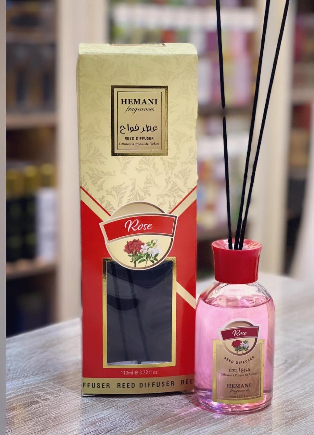 HemaniRose Reed Diffuser, 110ml Essential Oil Diffuser & Reed Diffuser Sticks for Home Bathroom Office Decor, Fragrance and Aromatherapy Diffuser Oil Gift Set